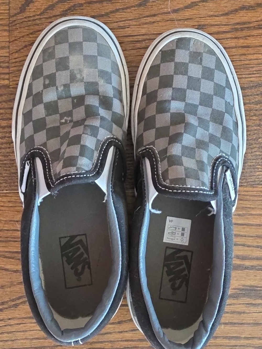 Vans Kids Checkerboard Slip-On Sneakers - Gray & Black
